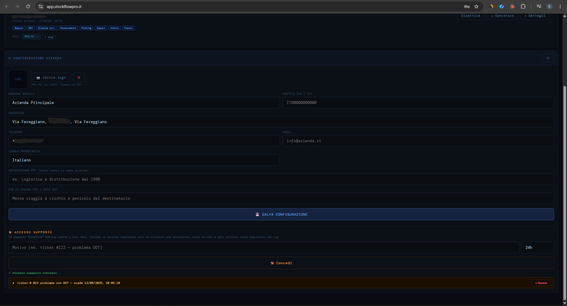 Support Access StockFlow